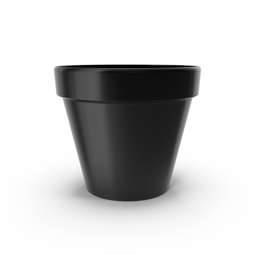 Black Plant Pot.H03.2k