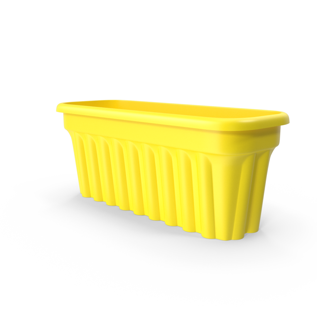 Yellow Plastic Brown Plant Pot.H03.2k